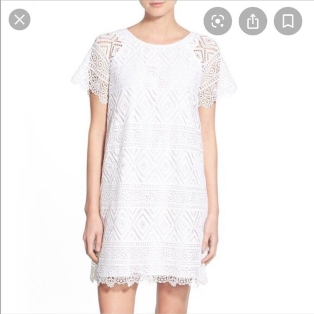 Madewell White Lace Shift Crochet Summer Dress